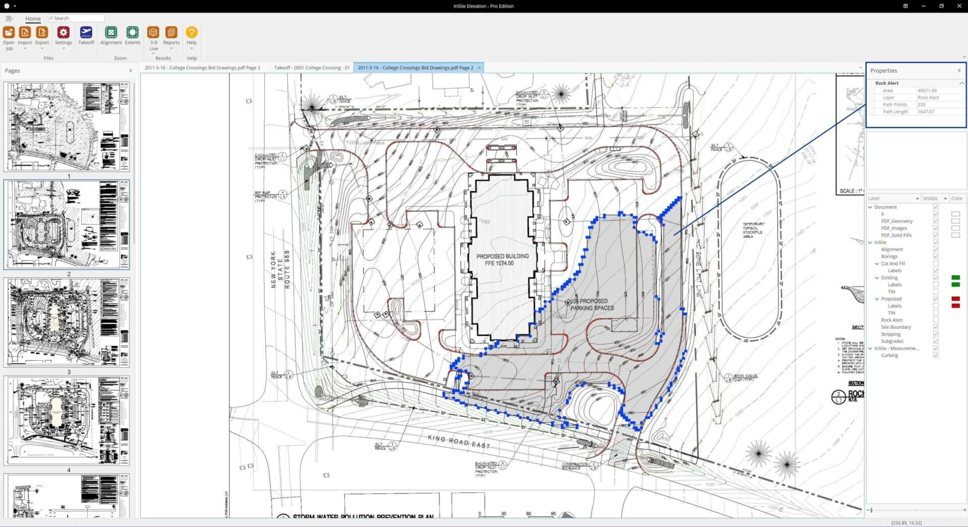 Using InSite Elevation Pro Rock Alert on a PDF file 