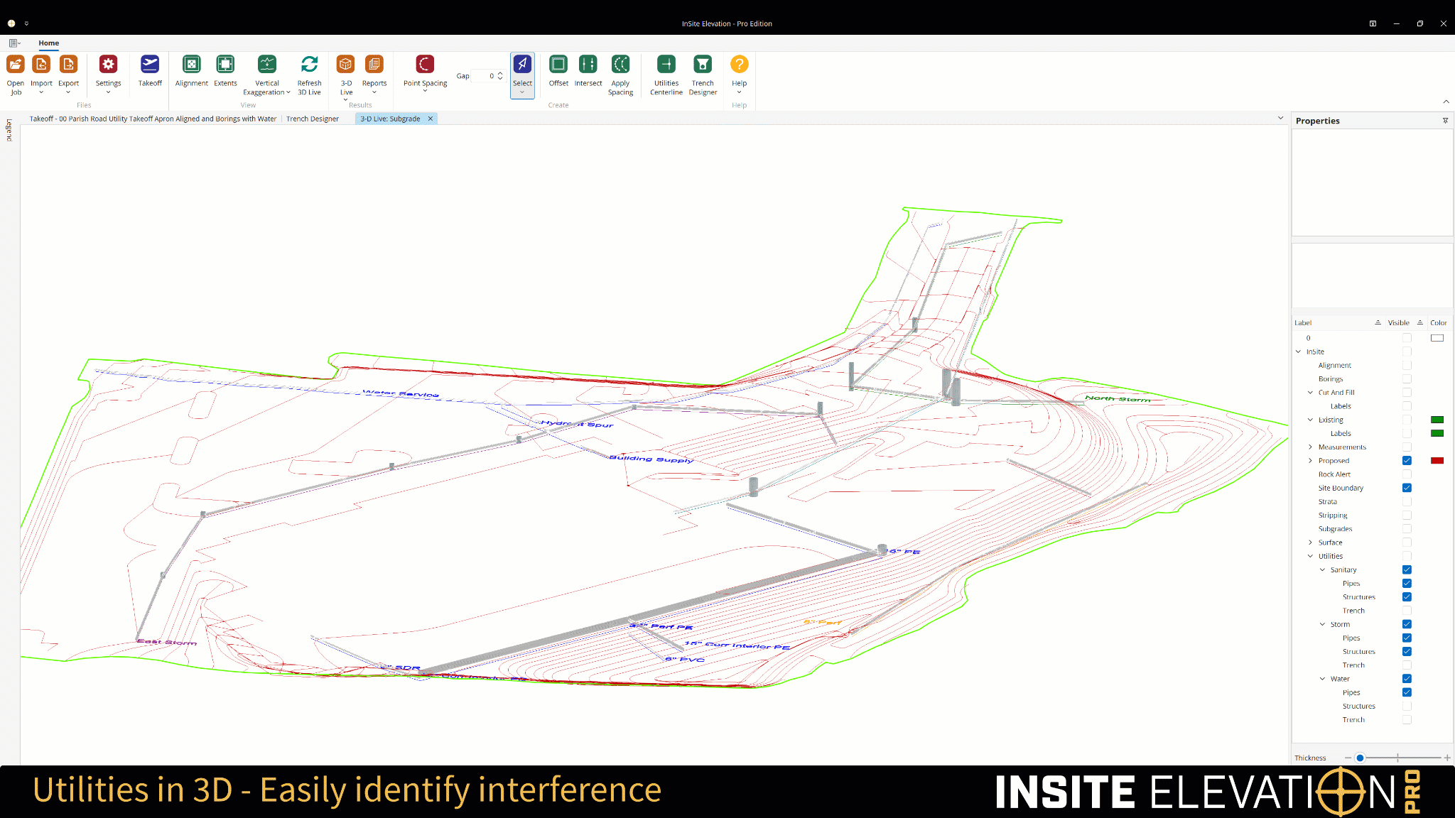 Collision Detection using Elevation Pro's Utility Feature