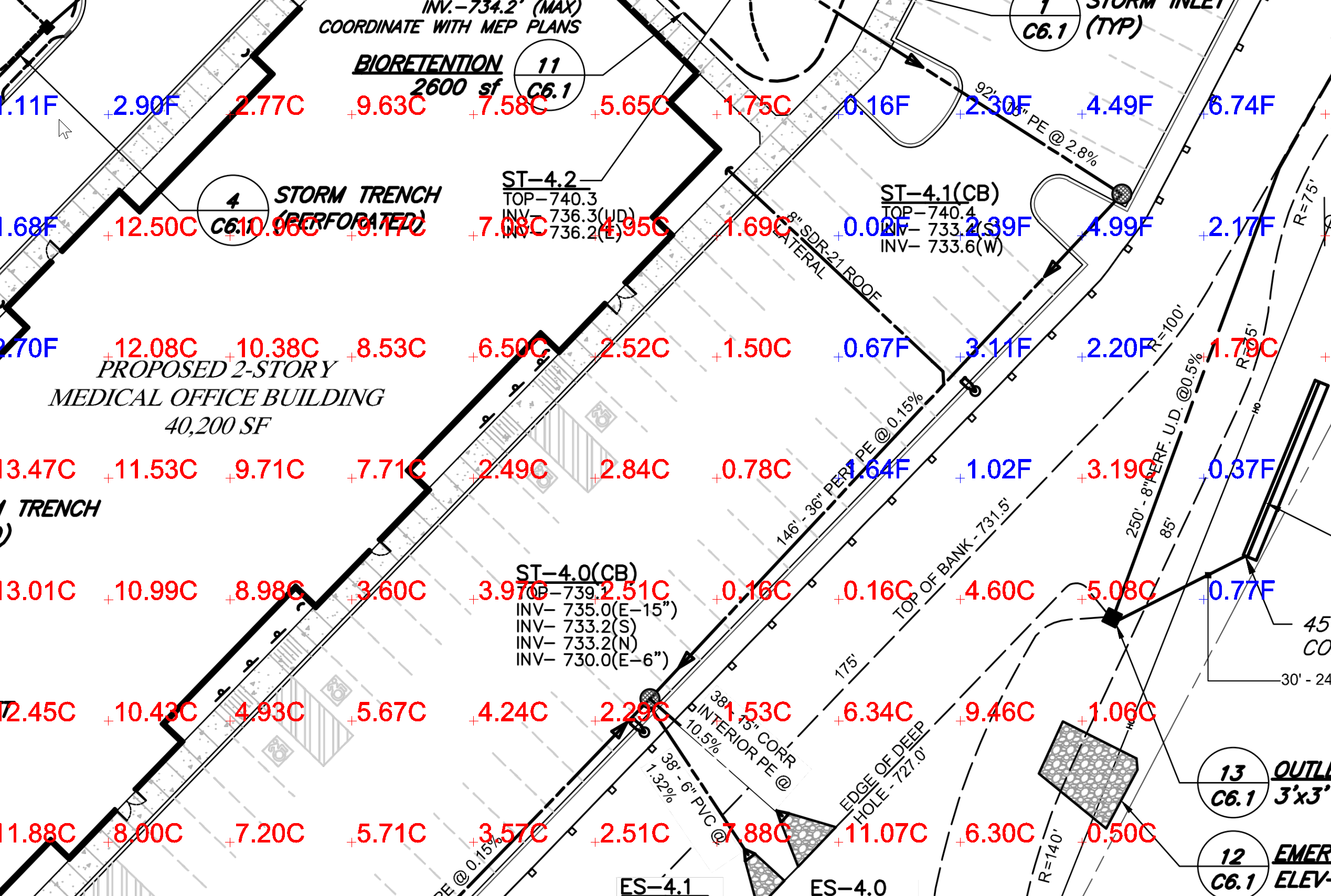 Screen shot Elevation Pro Cut and Fill Grid